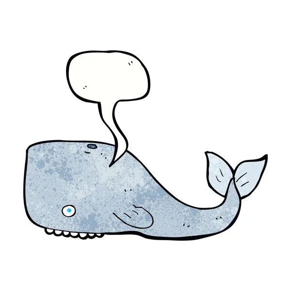 Cartoon whale with speech bubble — Stock Vector