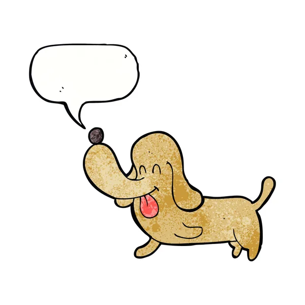 Мультяшная счастливая собака с речевым пузырем — стоковый вектор