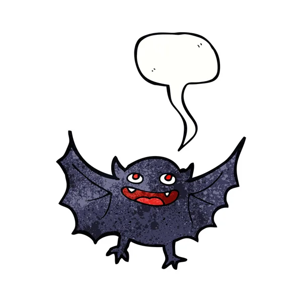 带有言语泡沫的卡通吸血鬼蝙蝠 — 图库矢量图片
