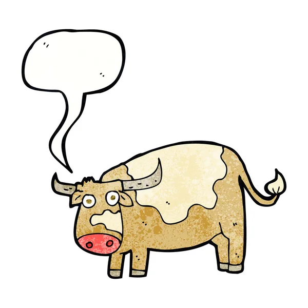 Cartoon cow with speech bubble — Stock Vector