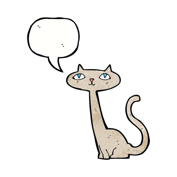 Мультяшный кот с пузырьком речи — стоковый вектор