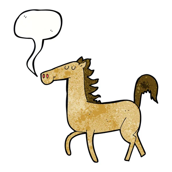 Kreslený kůň s bublinou řeči — Stockový vektor