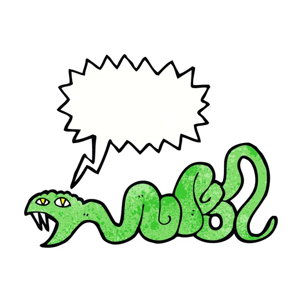 Serpent de dessin animé avec bulle de parole — Image vectorielle