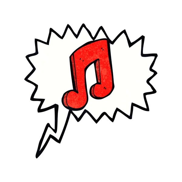 Cartoon muzieknoot met spraakzeepbel — Stockvector