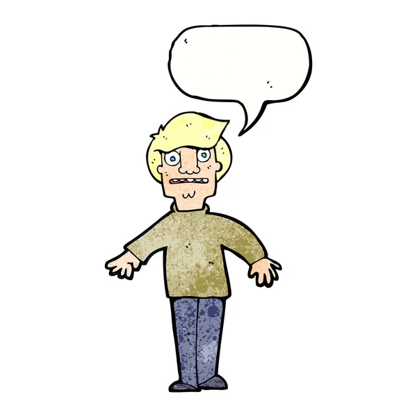 Cartoon geschokt man met spraakbel — Stockvector