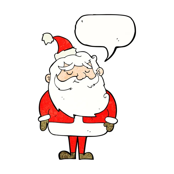 Cartoon santa claus with speech bubble — Stock Vector