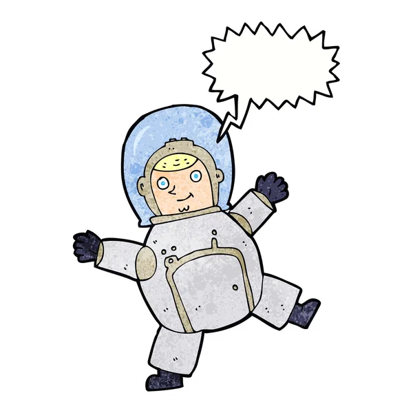 Cartoon astronaut with speech bubble — Stock Vector