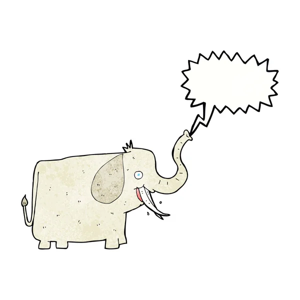 Dibujos animados elefante feliz con burbuja de habla — Archivo Imágenes Vectoriales