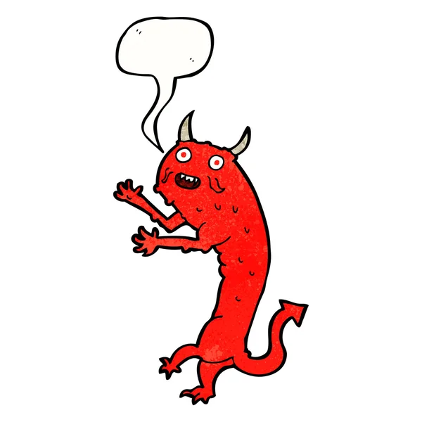 Cartoon devil with speech bubble — Stock Vector