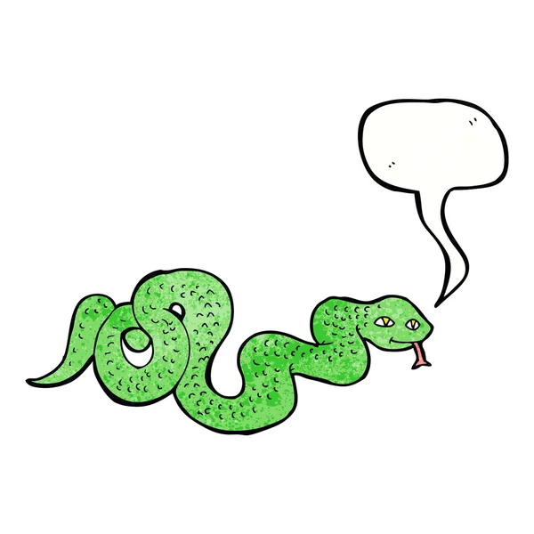 Serpente del fumetto con la bolla di discorso — Vettoriale Stock