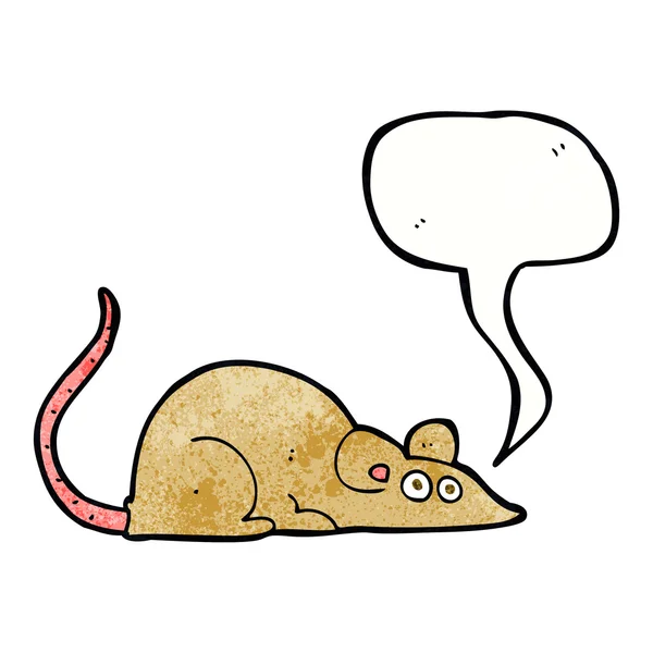 スピーチバブルを持つ漫画のマウス — ストックベクタ