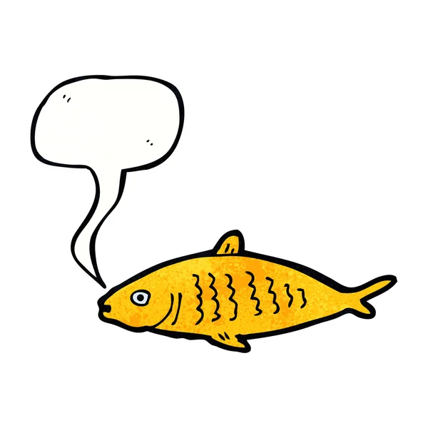 Poisson dessin animé avec bulle de parole — Image vectorielle