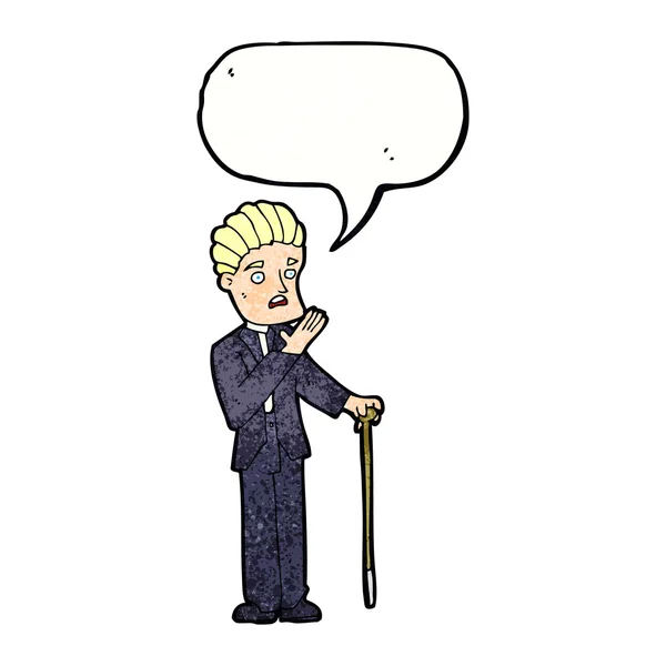 Cartoon geschokt heer met spraakbel — Stockvector