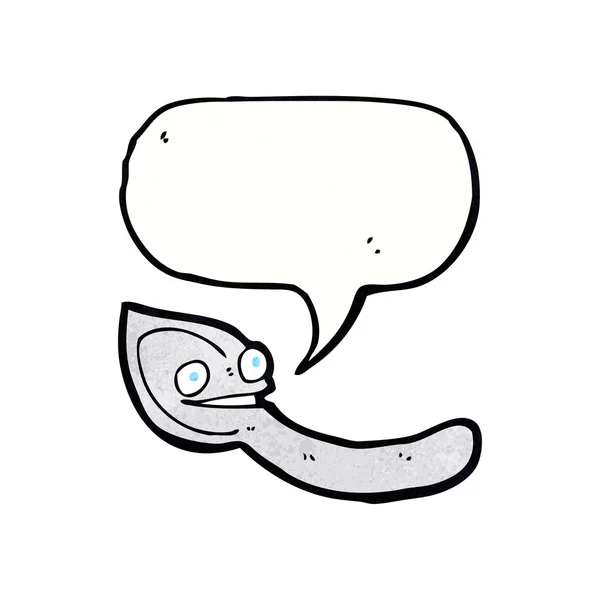Cartoon spoon with speech bubble — Stock Vector