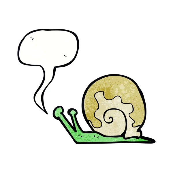 Cartoon-Schnecke mit Sprechblase — Stockvektor