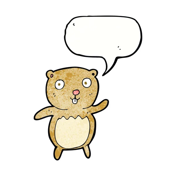 Ours en peluche dessin animé avec bulle de parole — Image vectorielle