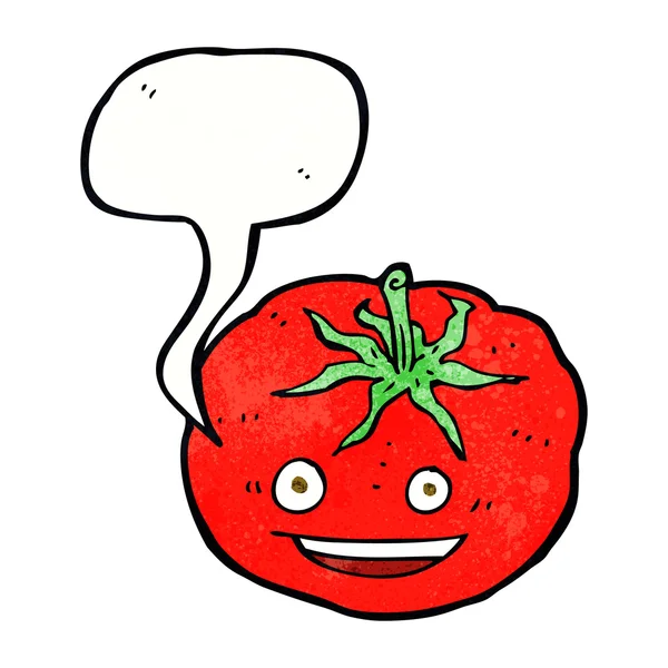 Tomate de dibujos animados con burbuja de habla — Archivo Imágenes Vectoriales