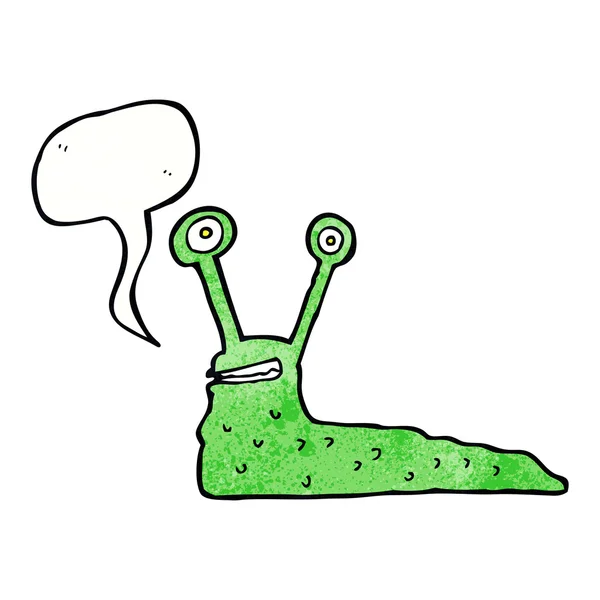 Cartoon slug with speech bubble — Stock Vector
