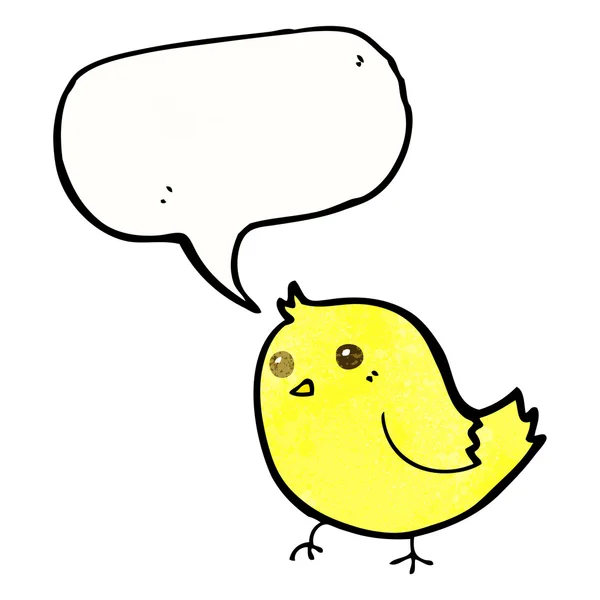 Oiseau de dessin animé avec bulle de parole — Image vectorielle