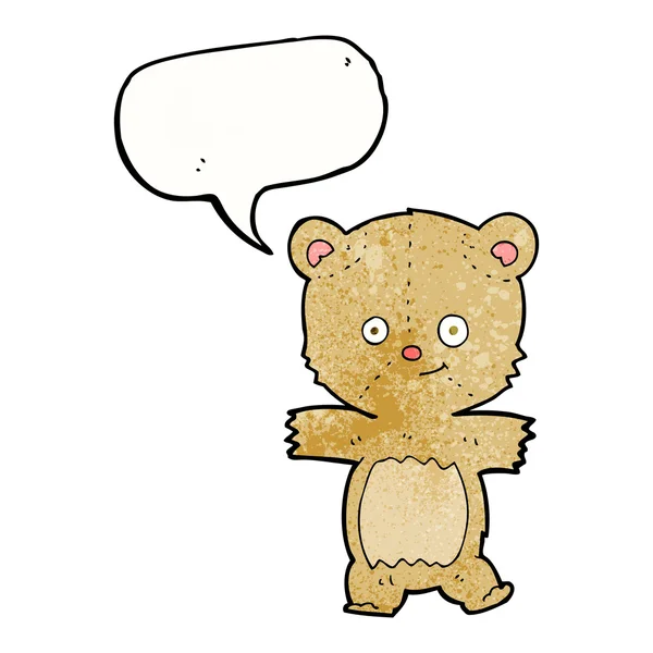 Cartoon teddy bear with speech bubble — Stock Vector