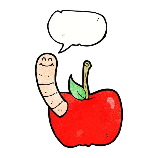 带有言语泡沫的卡通人物苹果 — 图库矢量图片