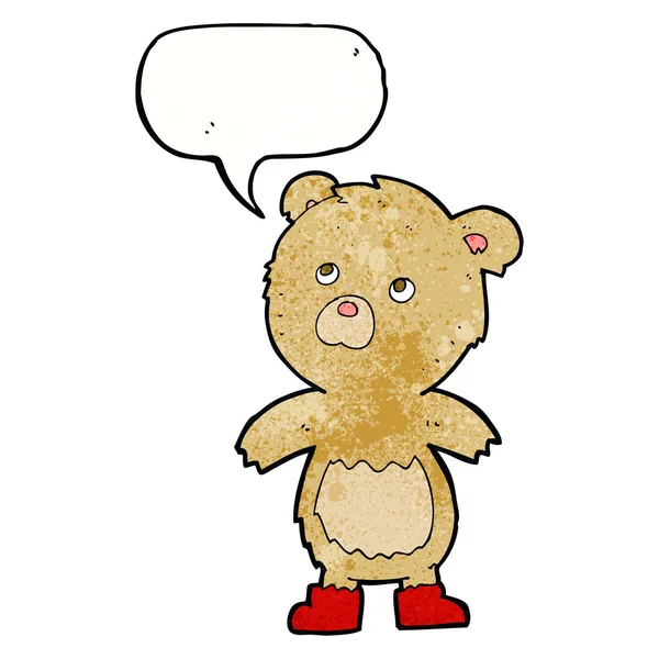 Oso de peluche de dibujos animados con burbuja de habla — Archivo Imágenes Vectoriales