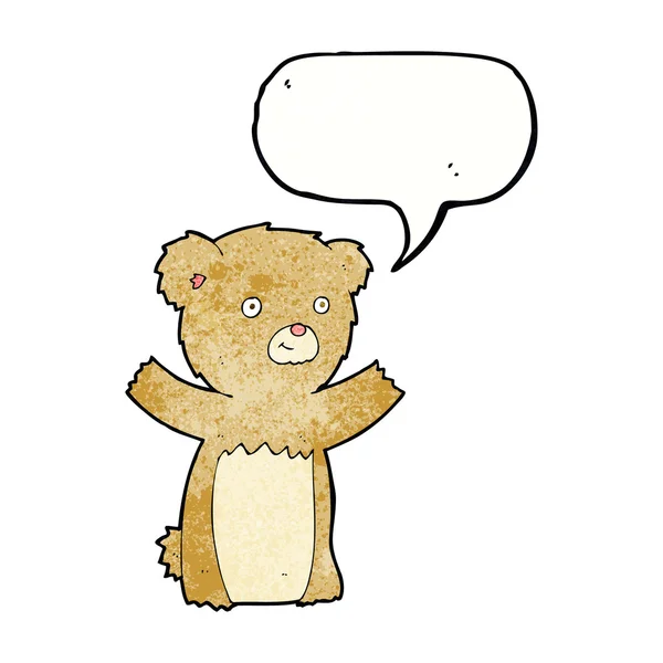 Cartoon-Teddybär mit Sprechblase — Stockvektor