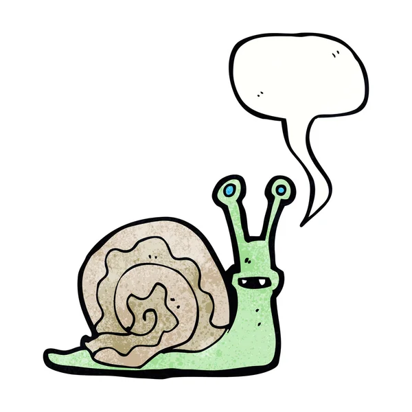 带有言语泡沫的卡通片蜗牛 — 图库矢量图片