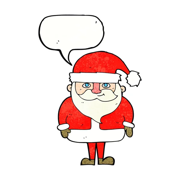 Κινούμενα σχέδια χαρούμενος Άγιος Βασίλης με φούσκα ομιλία — Διανυσματικό Αρχείο