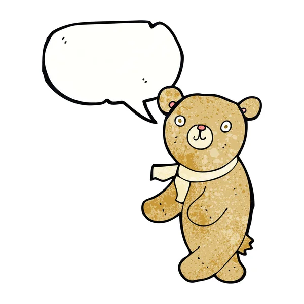 Cute cartoon teddy bear with speech bubble — Stock Vector