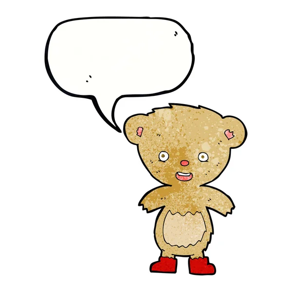 Cartoon teddy bear with speech bubble — Stock Vector