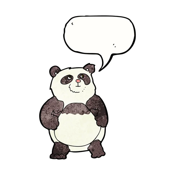 Cartoon panda with speech bubble — Stock Vector