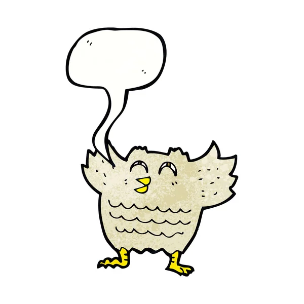 Kreslená sova s bublinou řeči — Stockový vektor