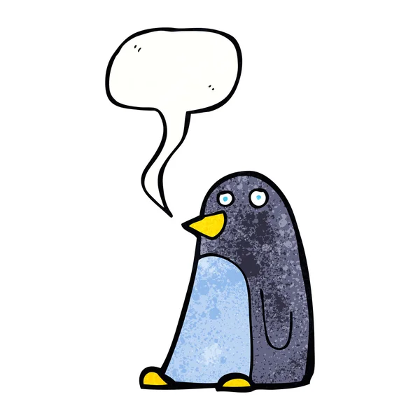 Cartoon penguin with speech bubble — Stock Vector