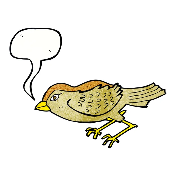 Cartoon-Gartenvogel mit Sprechblase — Stockvektor