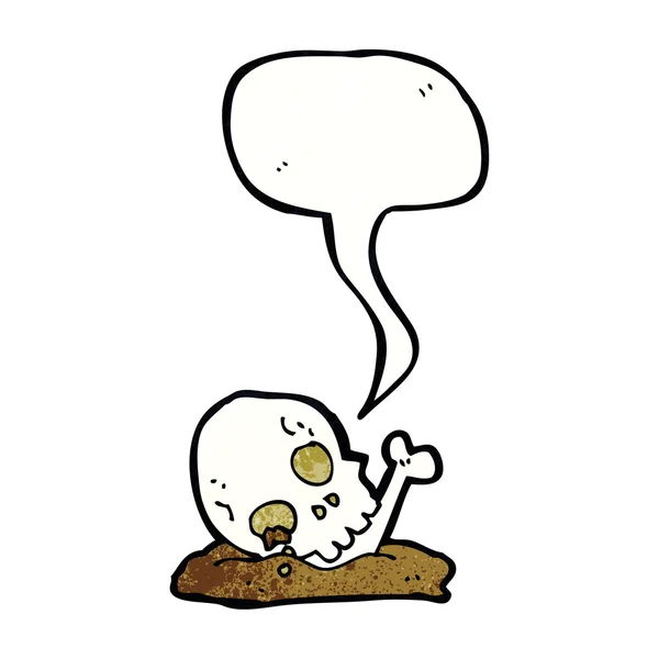 Cartoon alte Knochen mit Sprechblase — Stockvektor