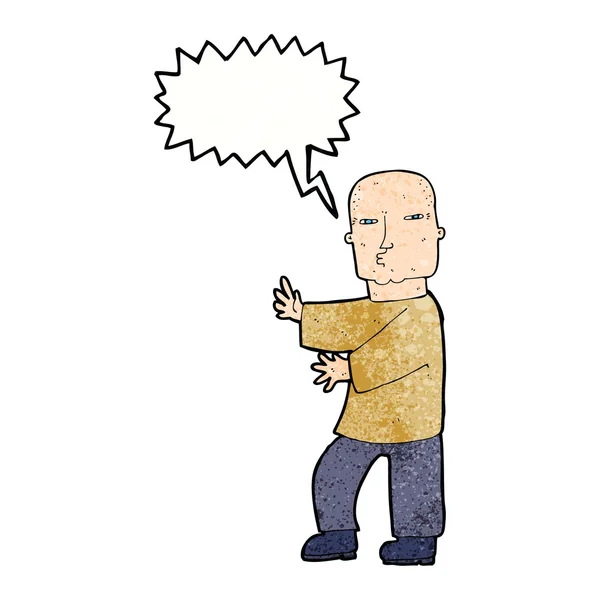Cartoon stoere man met spraakzeepbel — Stockvector