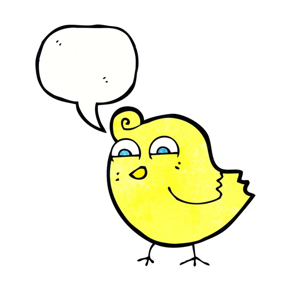Cartoon grappige vogel met tekstballon — Stockvector