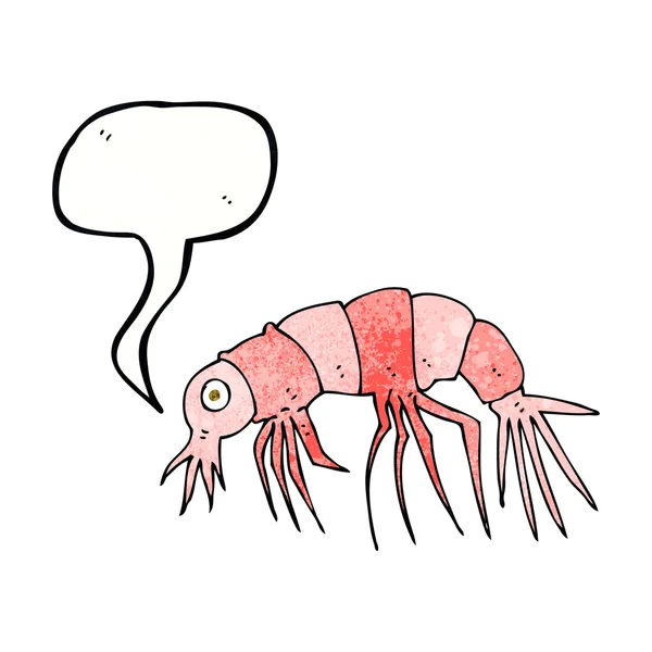 Crevettes dessin animé avec bulle de discours — Image vectorielle