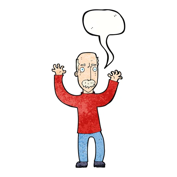 Kartun marah ayah dengan gelembung pidato - Stok Vektor