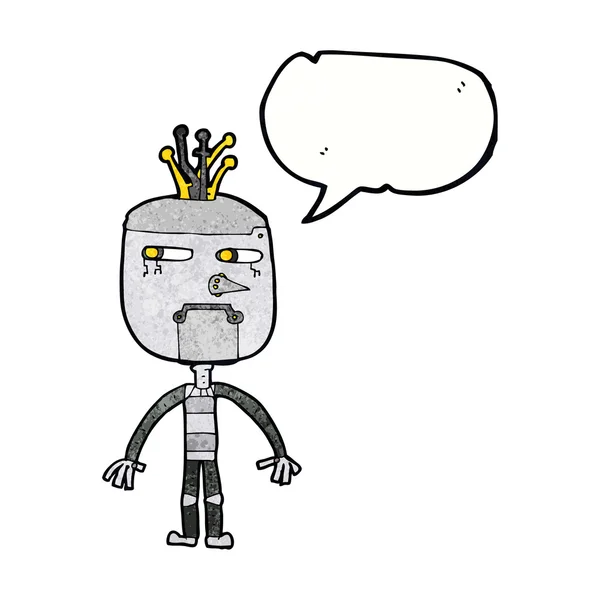 Αστείο ρομπότ κινουμένων σχεδίων με φούσκα ομιλία — Διανυσματικό Αρχείο