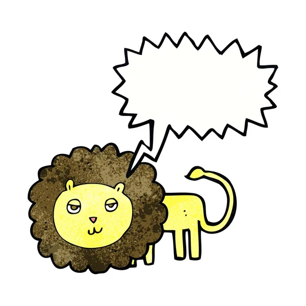 Lion dessin animé avec bulle de parole — Image vectorielle