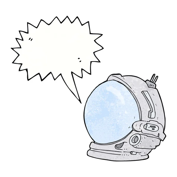 Capacete astronauta desenhos animados com bolha de fala —  Vetores de Stock