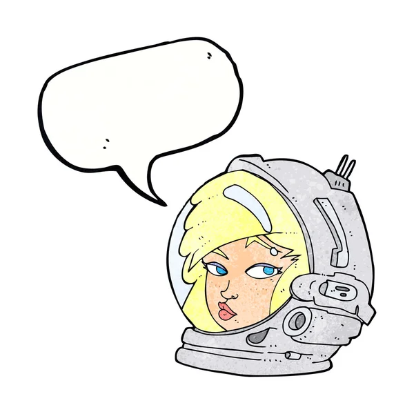 Konuşma balonu olan kadın astronot. — Stok Vektör
