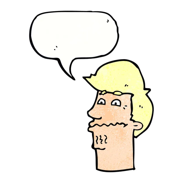 Cartoon nervous man with speech bubble — Stock Vector