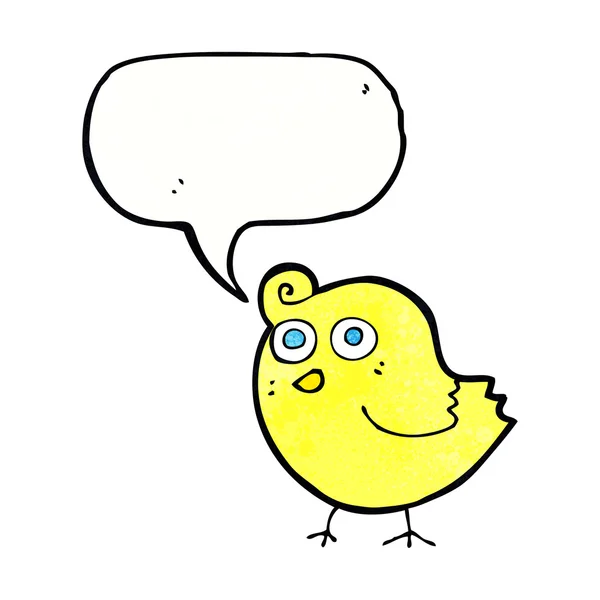 Смішний мультяшний птах з мовною бульбашкою — стоковий вектор