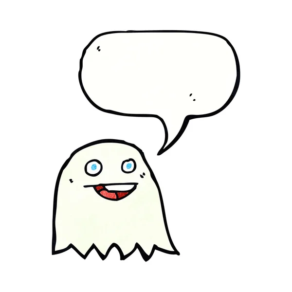 Cartoon ghost with speech bubble — Stock Vector