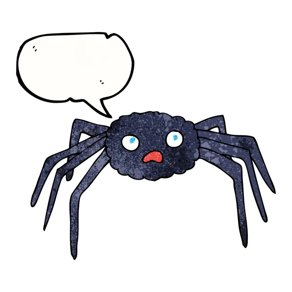 말 거품이 나는 만화 거미 — 스톡 벡터