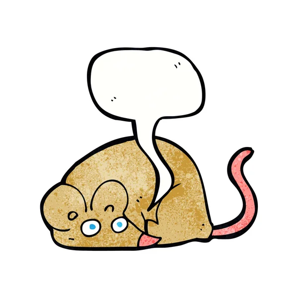 Ποντίκι κινουμένων σχεδίων με φούσκα ομιλία — Διανυσματικό Αρχείο
