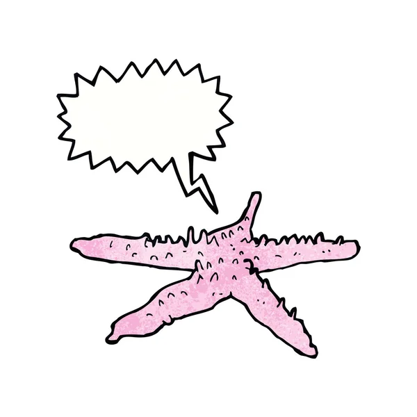 Estrella de mar de dibujos animados con burbuja de habla — Archivo Imágenes Vectoriales